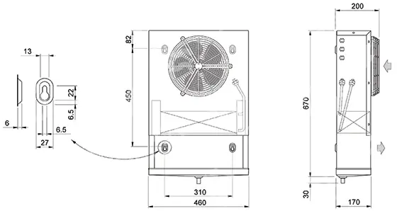 výparník ECO - Luvata EP081, 0.73 kW (dT 8 st., R404),
